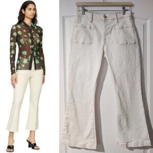 FRAME | Le Bardot Cropped Flare Leg Jeans in Ecru
